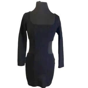 Blaque Label Dress Black Open Back Body‎ Con Long Sleeve Women's Dress size M